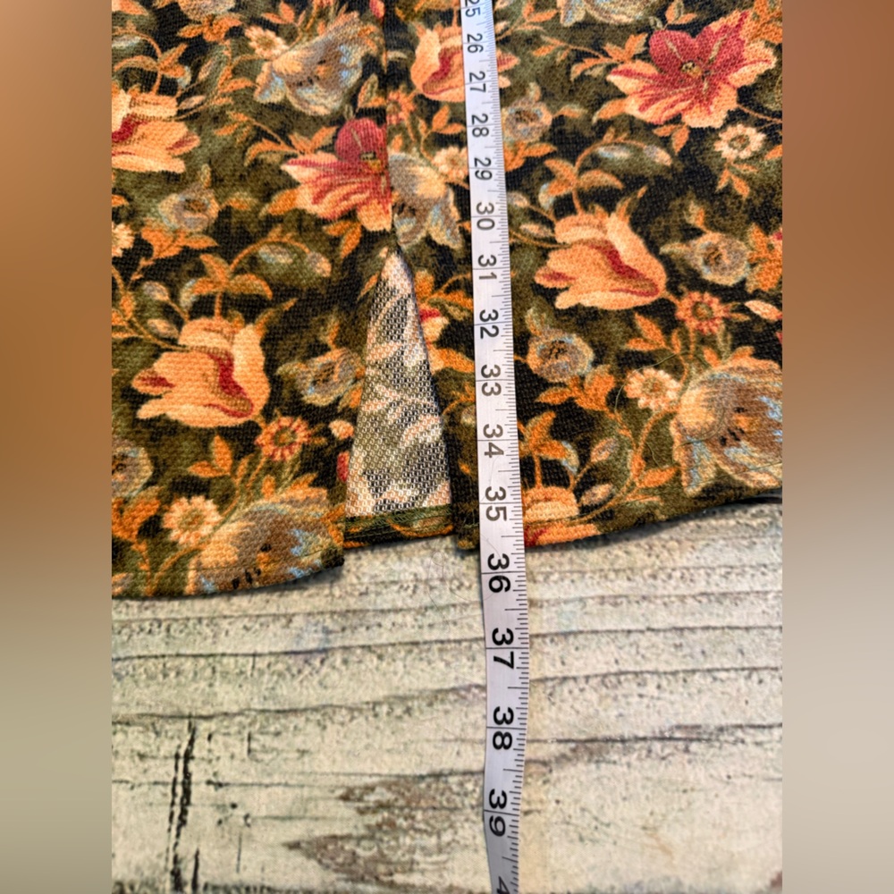NWT cider fall brown color floral print front slit mini dress. 3XL - Picture 7 of 7